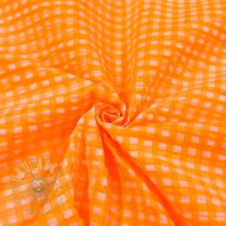 Bombažna tkanina YARN DYED NEON SMALL Checks orange