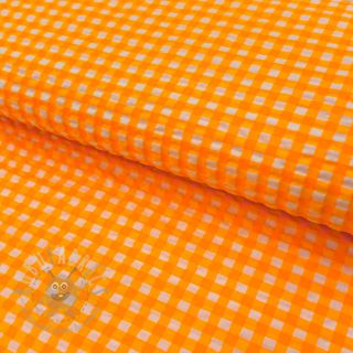 Bombažna tkanina YARN DYED NEON SMALL Checks orange
