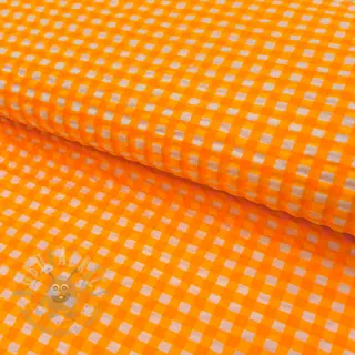 Bombažna tkanina YARN DYED NEON SMALL Checks orange