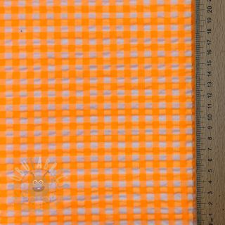 Bombažna tkanina YARN DYED NEON SMALL Checks orange