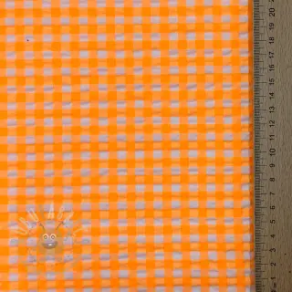 Bombažna tkanina YARN DYED NEON SMALL Checks orange