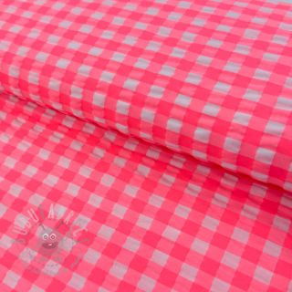 Bombažna tkanina YARN DYED NEON BIG Checks pink
