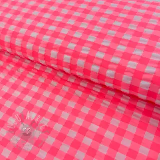 Bombažna tkanina YARN DYED NEON BIG Checks pink