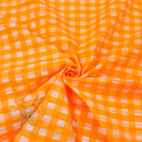 Bombažna tkanina YARN DYED NEON BIG Checks orange