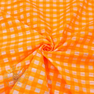 Bombažna tkanina YARN DYED NEON BIG Checks orange