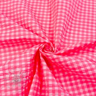 Bombažna tkanina YARN DYED NEON SMALL Checks pink