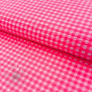 Bombažna tkanina YARN DYED NEON SMALL Checks pink