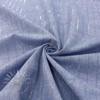 Bombažna tkanina YARN DYED Stripes LUREX blue