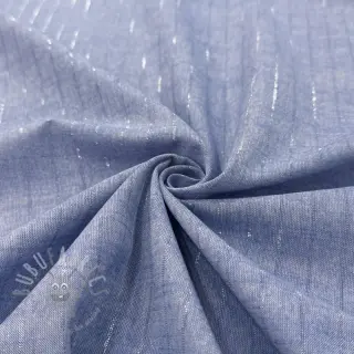 Bombažna tkanina YARN DYED Stripes LUREX blue