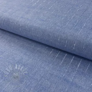 Bombažna tkanina YARN DYED Stripes LUREX blue