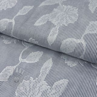 Bombažna tkanina YARN DYED Stripes JACQUARD Flowers navy