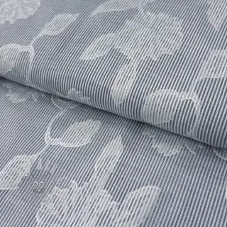 Bombažna tkanina YARN DYED Stripes JACQUARD Flowers navy