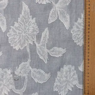 Bombažna tkanina YARN DYED Stripes JACQUARD Flowers navy