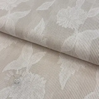 Bombažna tkanina YARN DYED Stripes JACQUARD Flowers sand