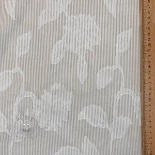 Bombažna tkanina YARN DYED Stripes JACQUARD Flowers sand