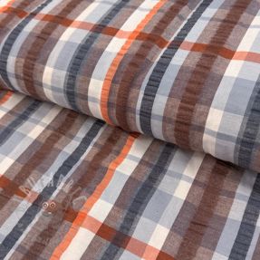 Bombažna tkanina SEERSUCKER YARN DYED Checks blue