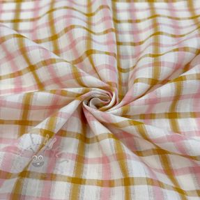 Bombažna tkanina SEERSUCKER YARN DYED Checks ecru