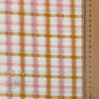 Bombažna tkanina SEERSUCKER YARN DYED Checks ecru