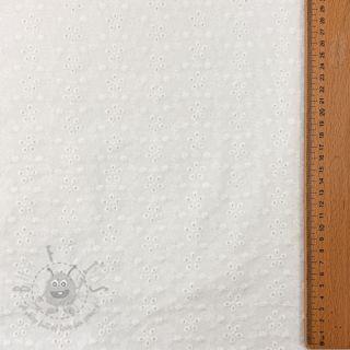 Bombažna tkanina EMBROIDERY TWO-SIDE SCALLOP Simi white