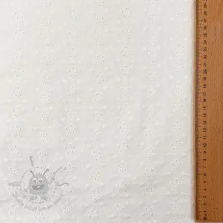 Bombažna tkanina EMBROIDERY TWO-SIDE SCALLOP Simi white