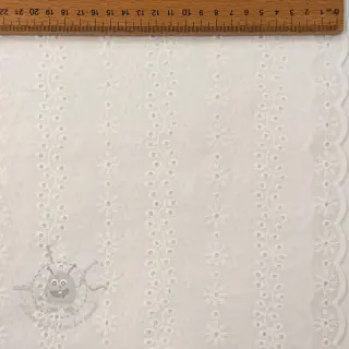 Bombažna tkanina EMBROIDERY TWO-SIDE SCALLOP Neo white