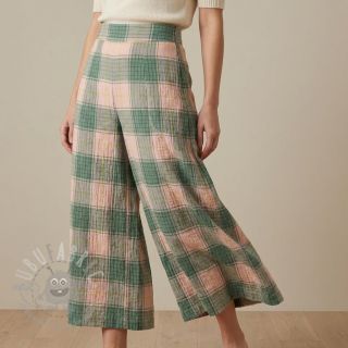 Viskoza CRINKLE Check peach