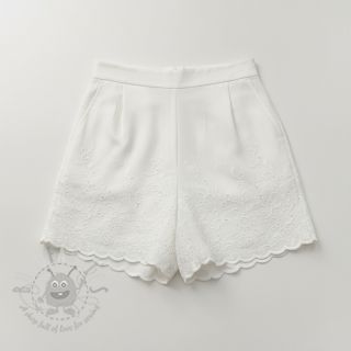 Bombažna tkanina VOILE EMBROIDERY ONE-SIDE BORDER white