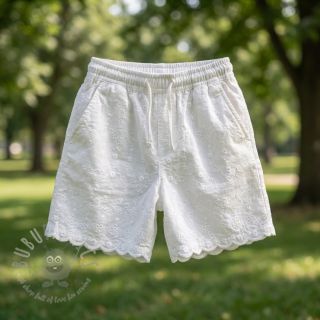 Bombažna tkanina EMBROIDERY TWO-SIDE SCALLOP Verena white