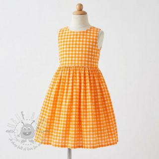 Bombažna tkanina YARN DYED NEON SMALL Checks orange