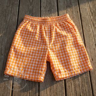 Bombažna tkanina YARN DYED NEON SMALL Checks orange