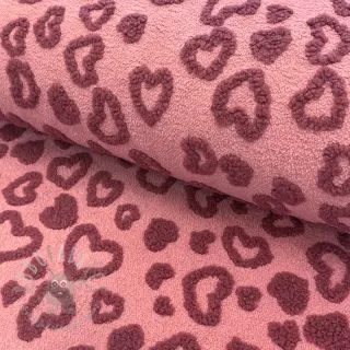 Plaščevina TEDDY Hearts old pink