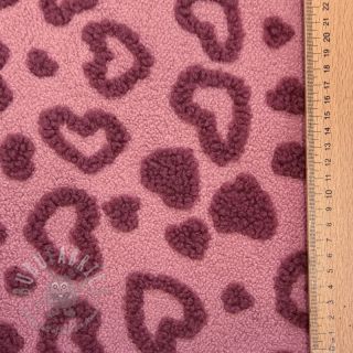 Plaščevina TEDDY Hearts old pink