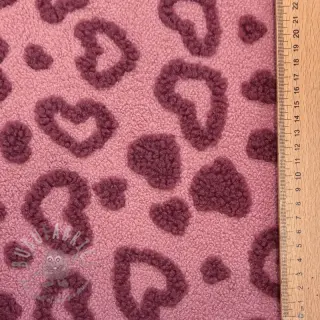Plaščevina TEDDY Hearts old pink