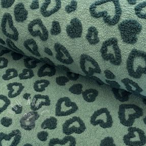 Plaščevina TEDDY Hearts old green