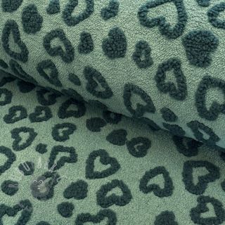 Plaščevina TEDDY Hearts old green