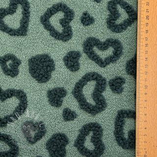 Plaščevina TEDDY Hearts old green