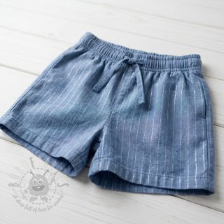 Bombažna tkanina YARN DYED Stripes LUREX blue