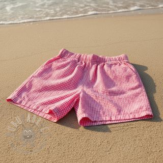 Bombažna tkanina YARN DYED NEON SMALL Checks pink