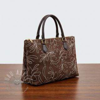 Semiš raztegljiv Tape flower dark brown