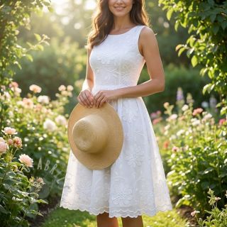 Bombažna tkanina EMBROIDERY Bellagio white