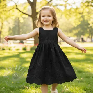 Bombažna tkanina EMBROIDERY Bellagio black