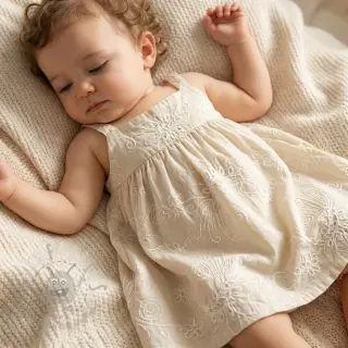 Bombažna tkanina VOILE EMBROIDERY Kokka natural