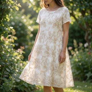 Bombažna tkanina VOILE EMBROIDERY Kim off white