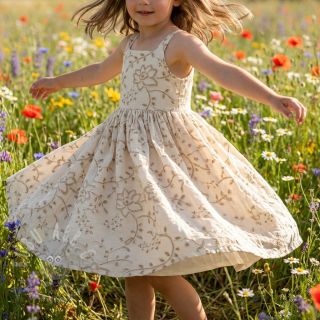 Bombažna tkanina VOILE EMBROIDERY Kiara off white