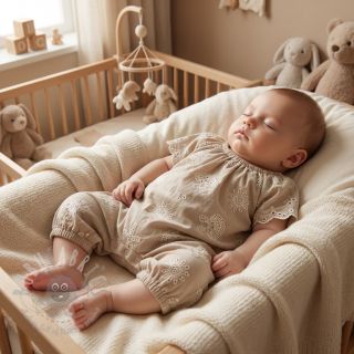 Bombažna tkanina EMBROIDERY Sea ornaments natural