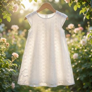 Bombažna tkanina EMBROIDERY Pattern white