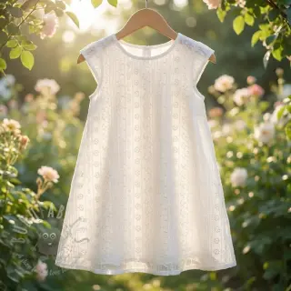 Bombažna tkanina EMBROIDERY Pattern white