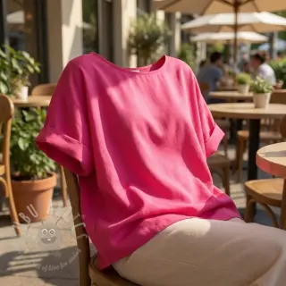 Bombažna tkanina z viskozo fuchsia