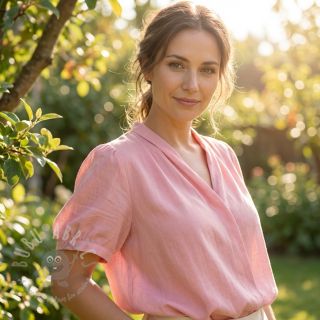 Bombažna tkanina z viskozo light rose