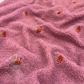 Plaščevina EMBROIDERY Little mushrooms pink